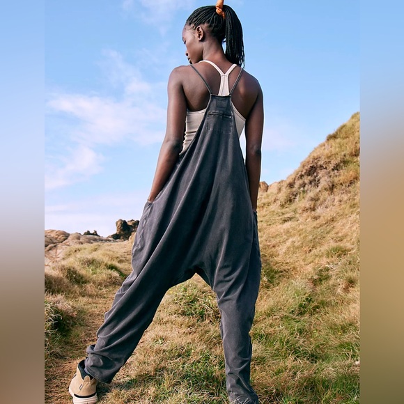 Free People Pants - Free People Hot Shot Onesie Washed black